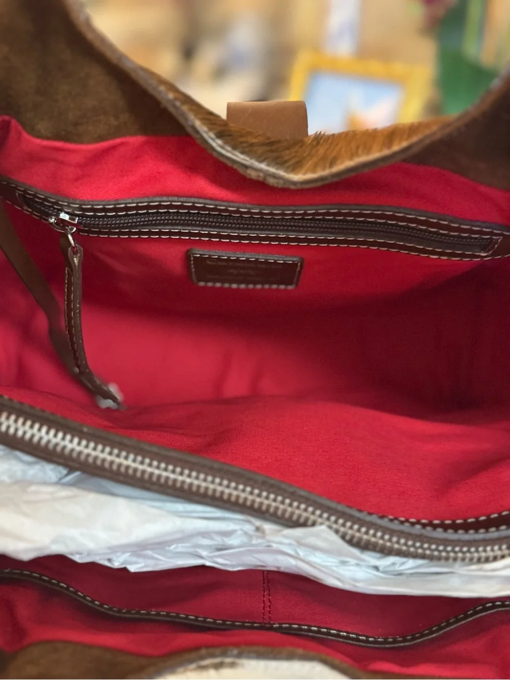🤎🤍 NWT CAVALCANTI COW HIDE LEATHER BUCKLE HOBO SHOULDER BAG!